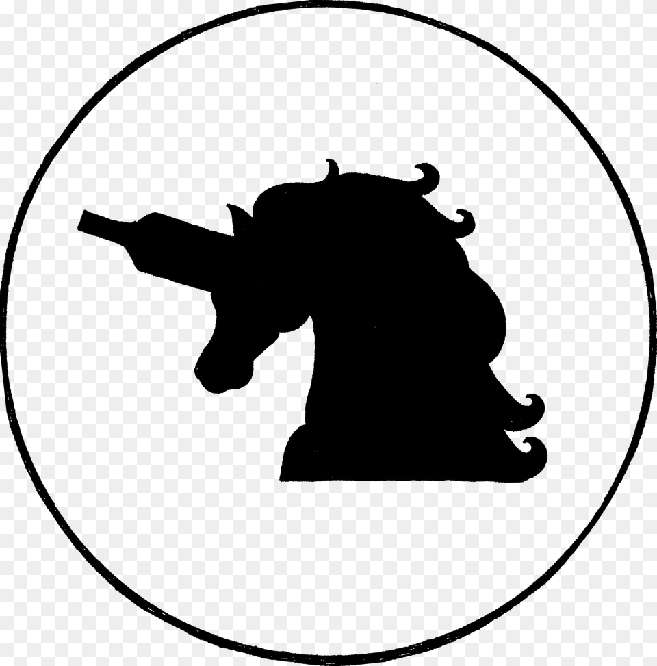 The Site S Logo Unicorn Horn As A Wine Bottle, Silhouette, Stencil, Animal, Mammal Free Png Download