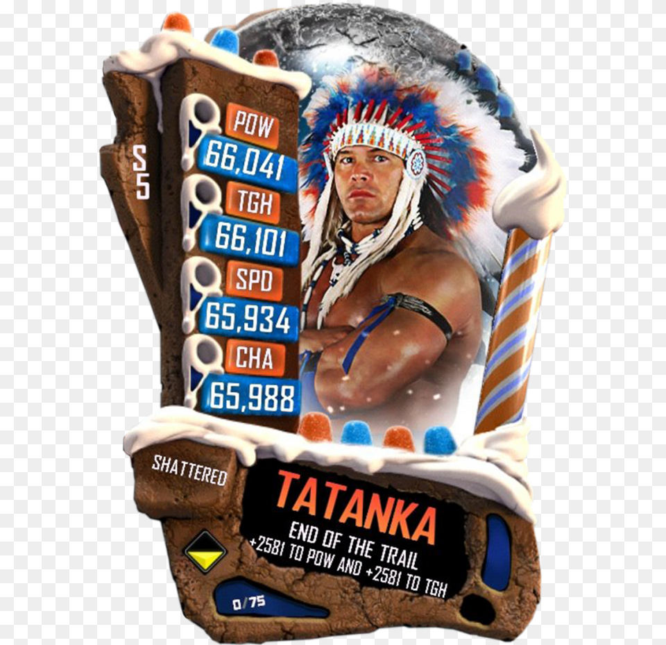 The Smackdown Hotel Wwe Supercard Tatanka, Advertisement, Adult, Male, Man Png Image