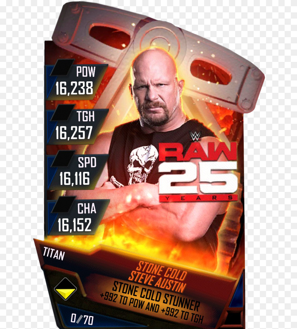 The Smackdown Hotel Wwe Supercard Titan Stone Cold, Adult, Poster, Person, Man Free Png
