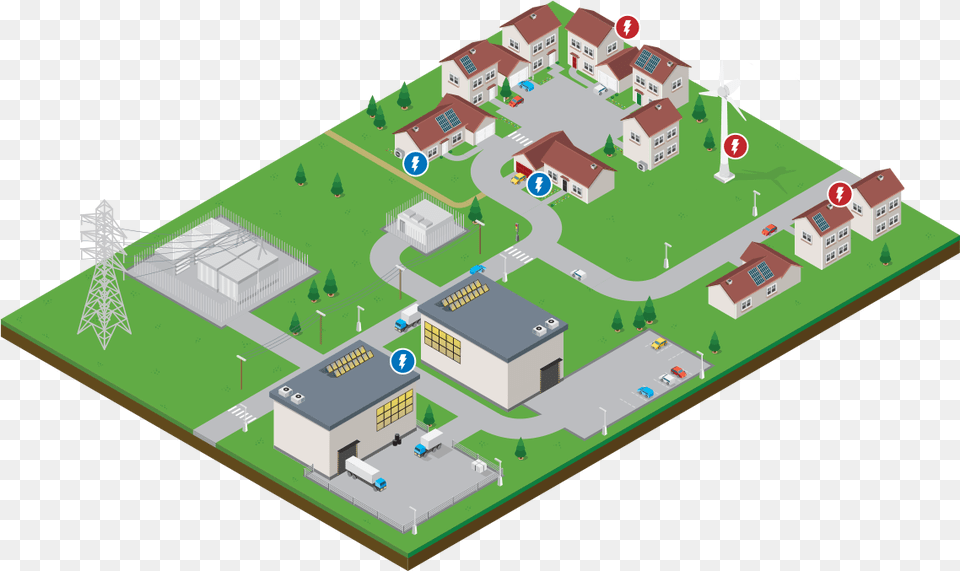 The Smart Grid Isometric Smart Grid, Neighborhood, Architecture, Building, City Png Image