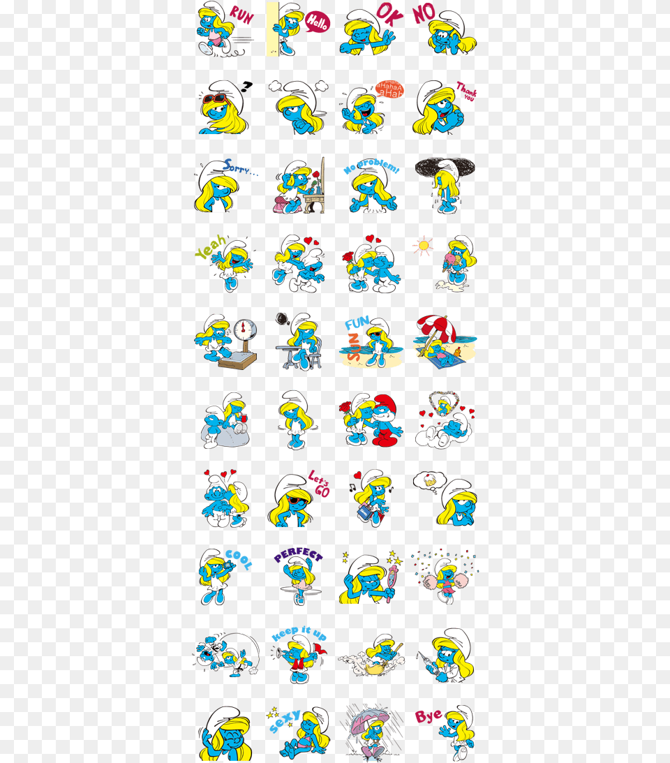 The Smurfette Touch Stiker Line The Smurft, Art, Person Png