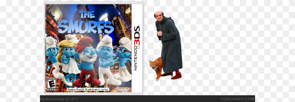 The Smurfs Box Art Cover New York City, Clothing, Coat, Adult, Person Free Transparent Png