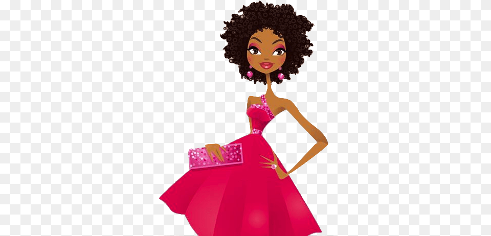 The Social Chix Collective Black Girl Illustration, Clothing, Dress, Figurine, Formal Wear Free Transparent Png