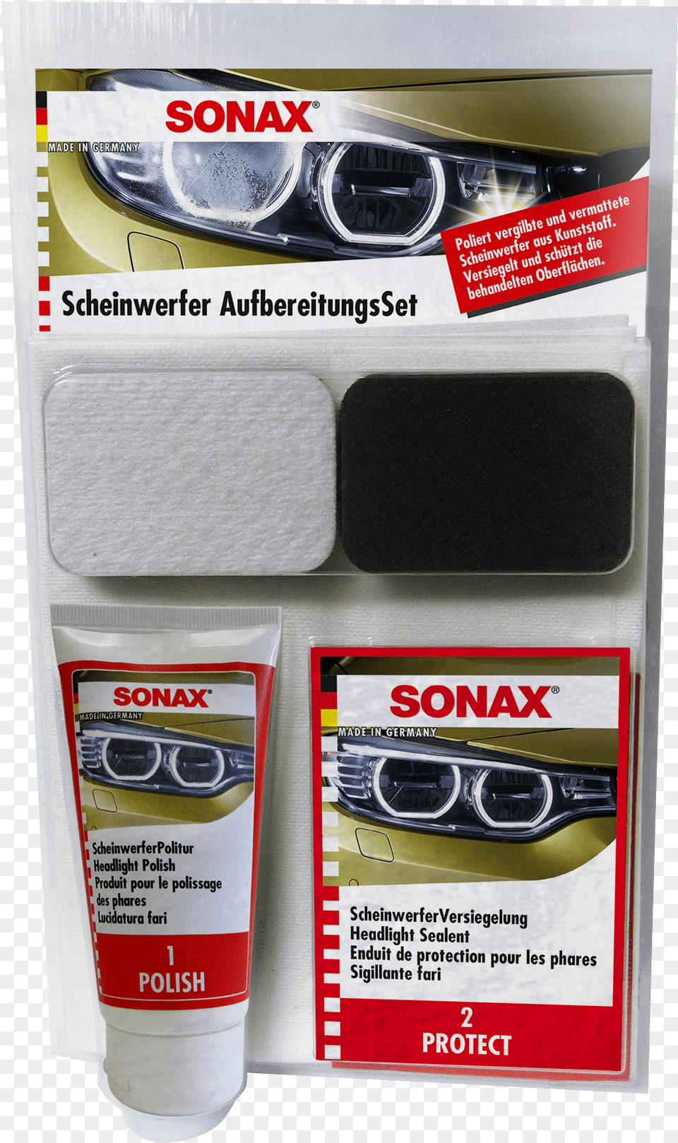 The Sonax Headlight Restoration Kit Sonax Headlight Restoration Kit, Advertisement, Poster, Accessories, Machine Free Png Download