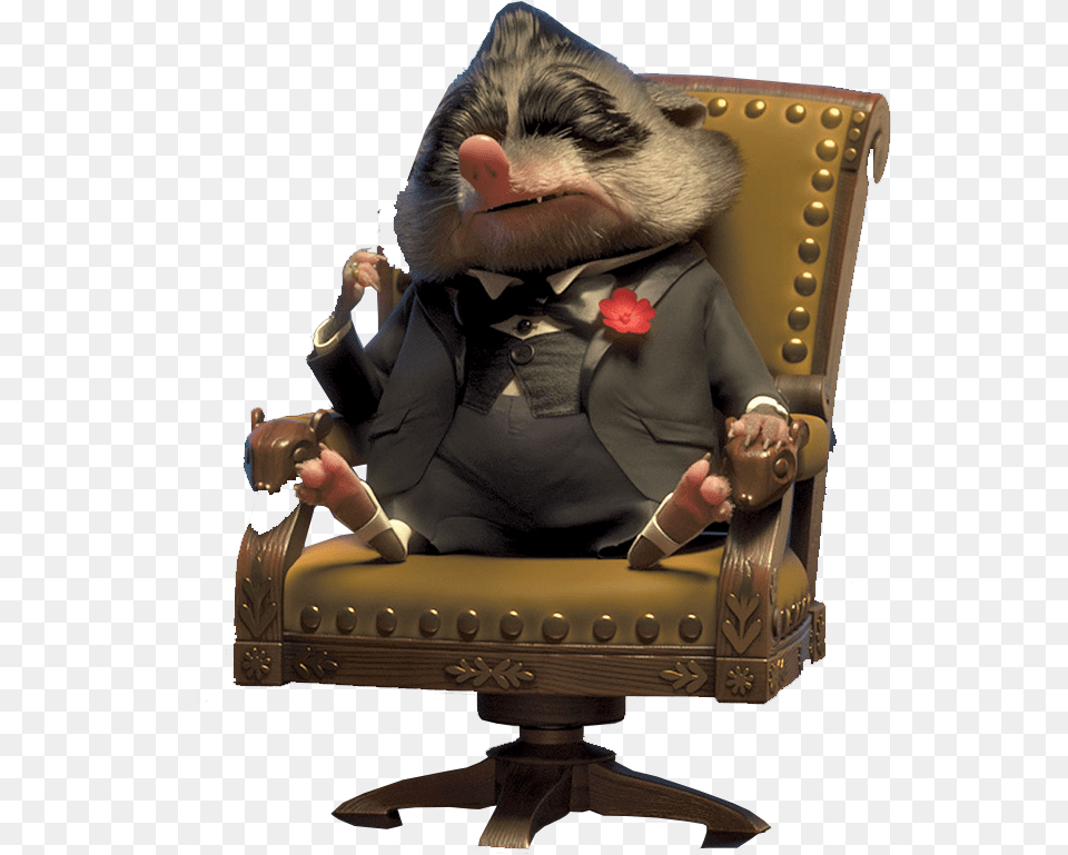 The Sound Design Needs For Zootopia Provided Lots Of Zootopia Mob Boss, Furniture, Chair, Adult, Male Png Image
