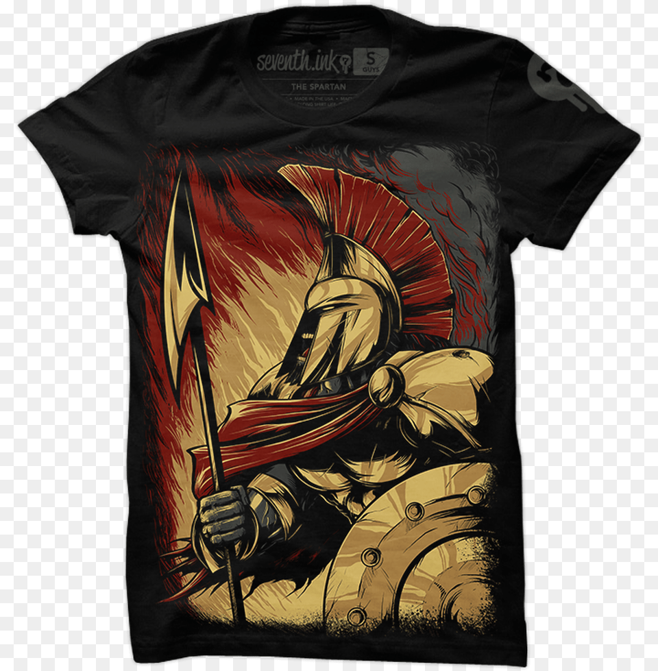 The Spartan By Seventh T Shirt, Clothing, T-shirt, Person, Weapon Png
