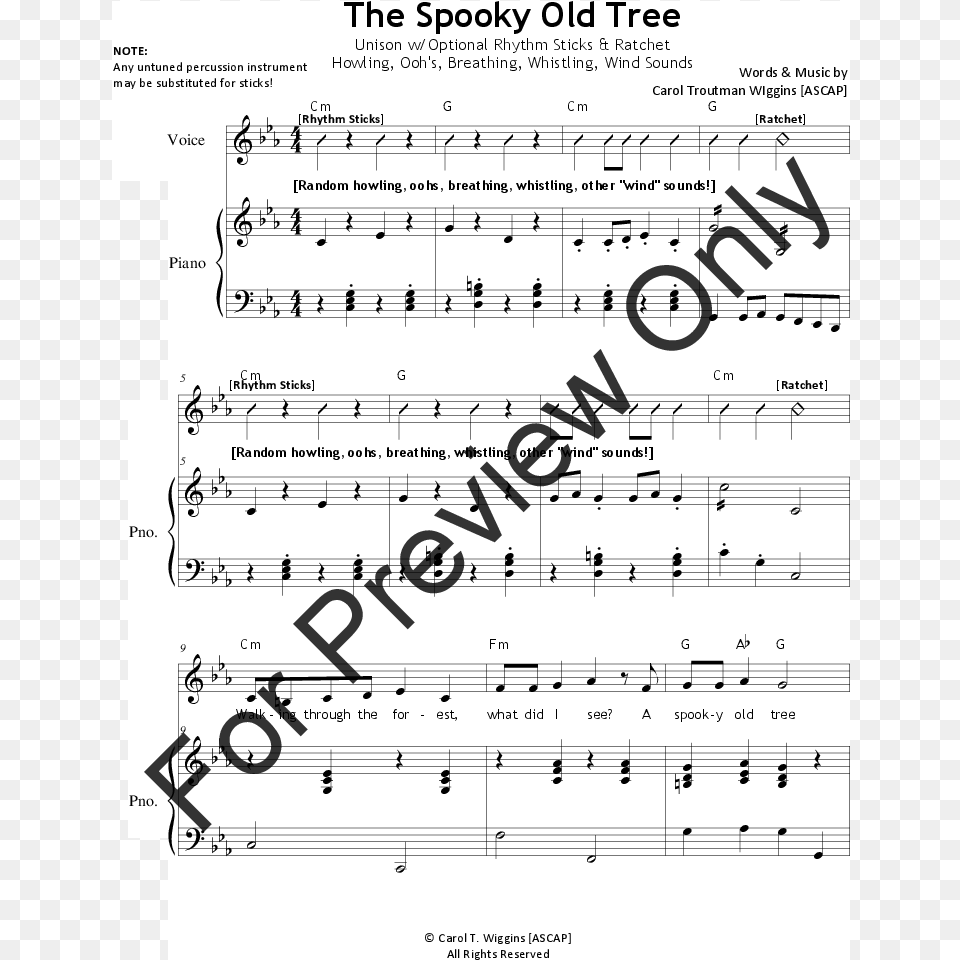 The Spooky Old Tree Lyrics To Fairest Lord Jesus Hymn For Early Inteermediate, Sheet Music, Person Free Png Download