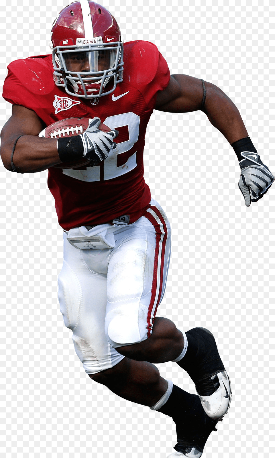 The Standard Alabama Football Player Transparent, Helmet, Clothing, Glove, Playing American Football Free Png Download