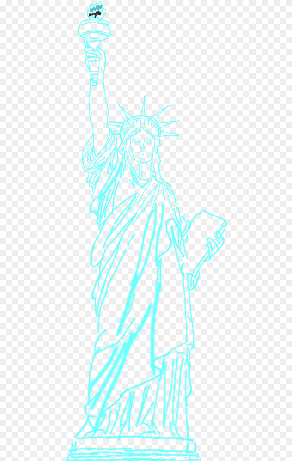 The Statue Of Liberty Transpalent Sticker Illustration, Person, Art, Face, Head Free Png
