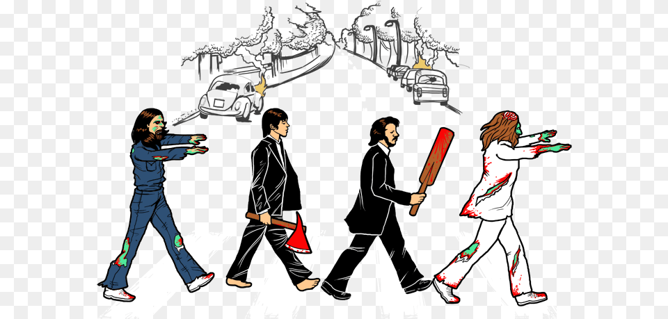 The Stickpng Walking Abbey Road Tattoo Beatles, Tarmac, Zebra Crossing, Person, Adult Png Image