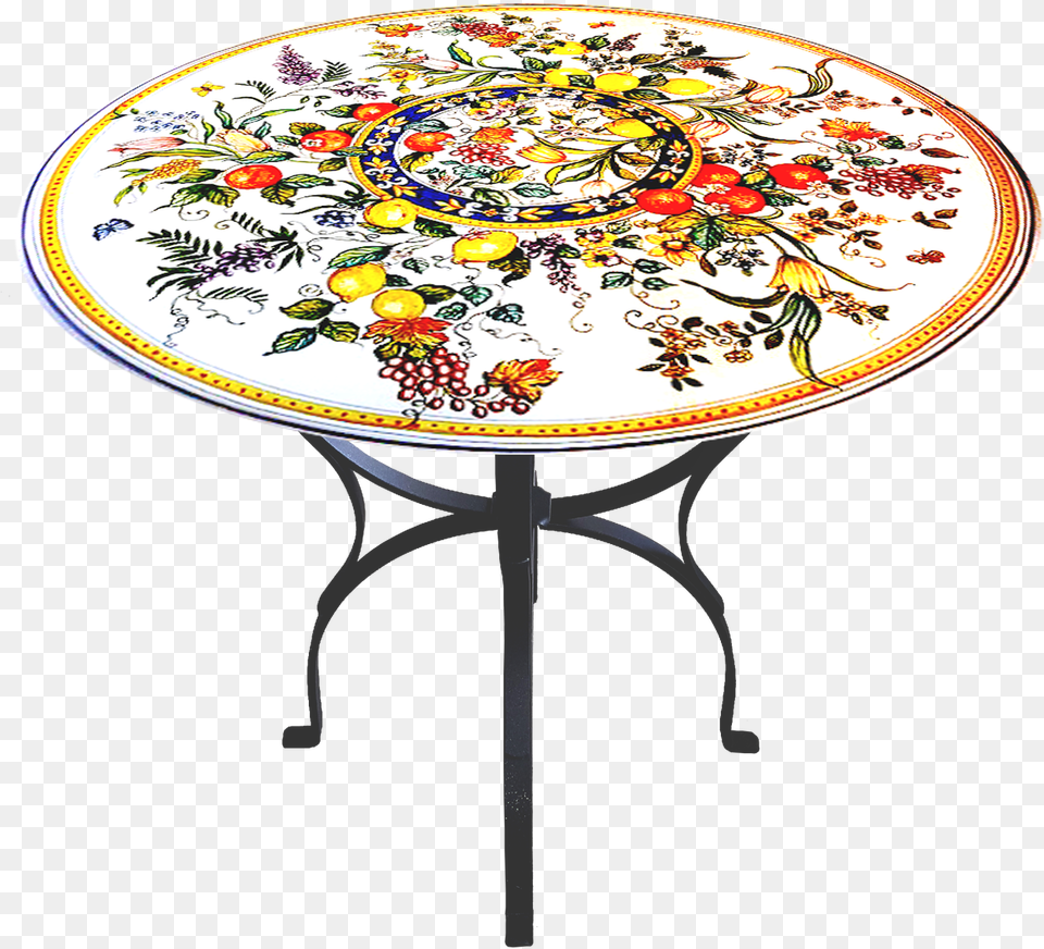 The Stone Table Fiori E Frutta 47 Inches Diameter Coffee Table, Coffee Table, Dining Table, Furniture, Tabletop Png