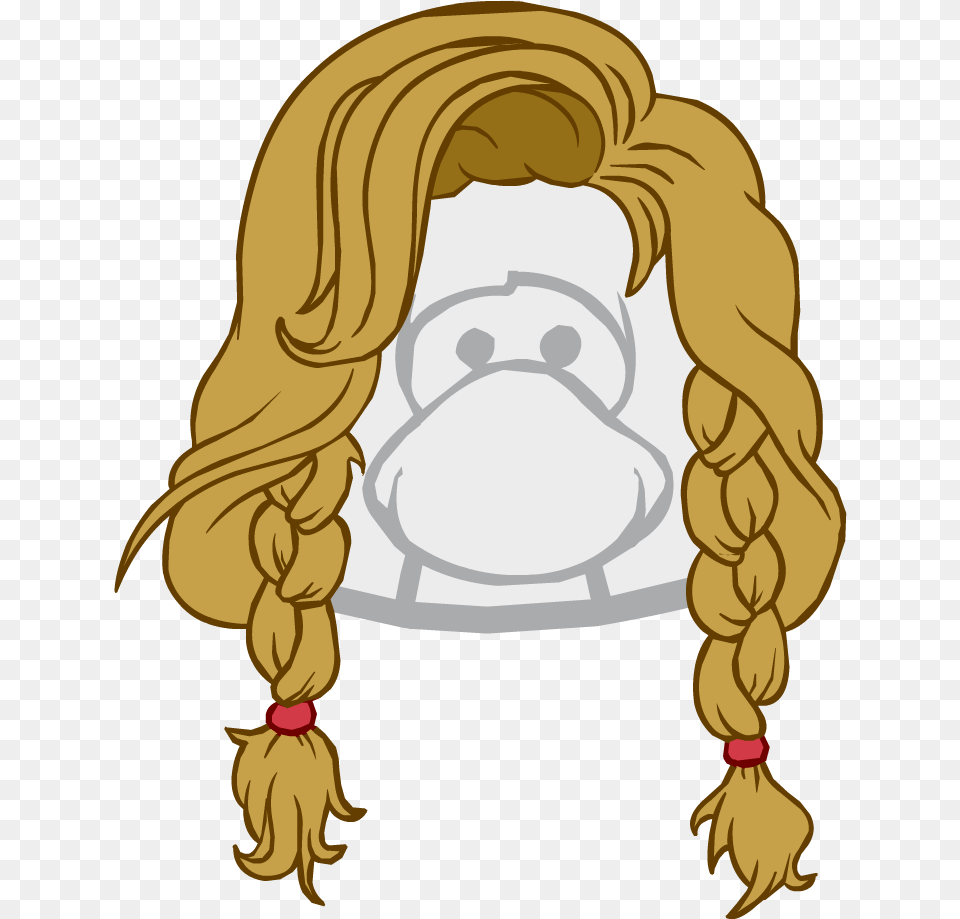 The Strawberry Braid Club Penguin Online Wiki Fandom Blonde Club Penguin Hair, Baby, Person Free Png Download