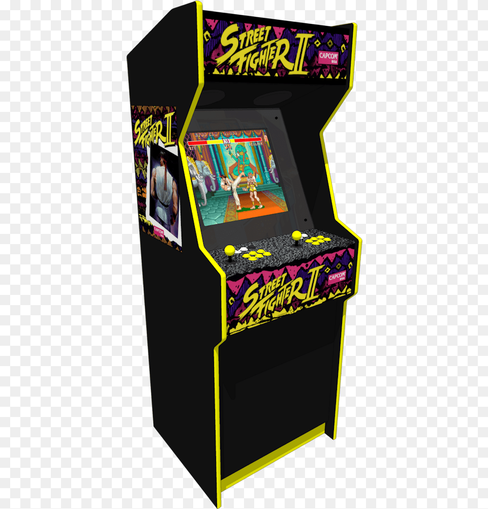 The Street Fighter Ii Replica Arcade Video Game Arcade Cabinet, Arcade Game Machine, Adult, Female, Person Free Transparent Png