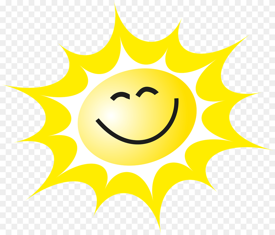The Sun A Smile The Rays Yellow Sweetheart Summer Lachende Sonne, Logo, Symbol, Outdoors Png Image