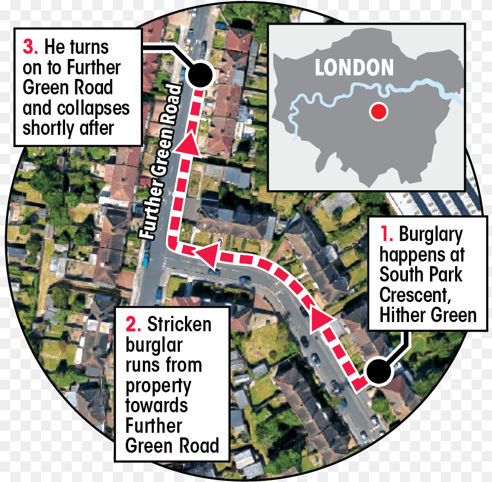 The Suspected Burglar S Route After Leaving The House Plan, Neighborhood, City, Chart, Plot Png Image