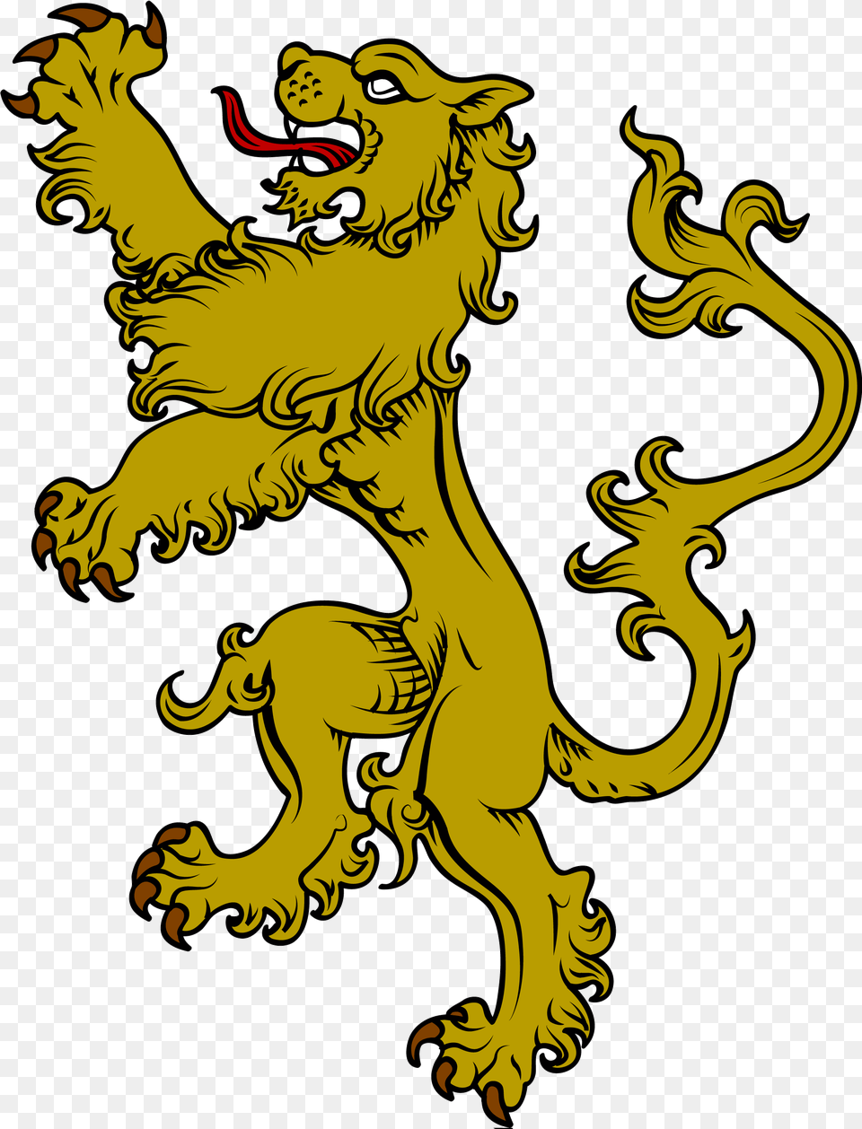 The Symbol Of A Lion Is Very Common In Heraldry And Gold Lion Coat Of Arms, Animal, Mammal, Wildlife Png