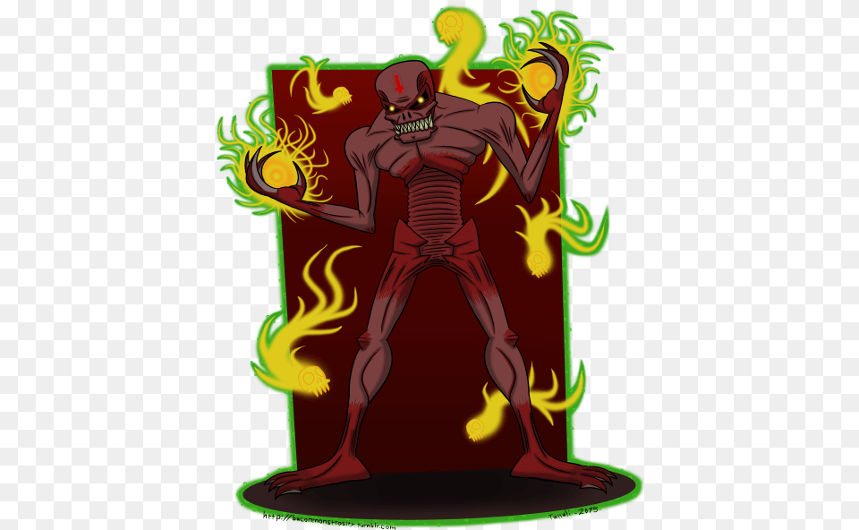The Tall And Bony Necromancer Creep Archvile From Doom Cartoon, Art, Graphics, Person, Alien Png Image