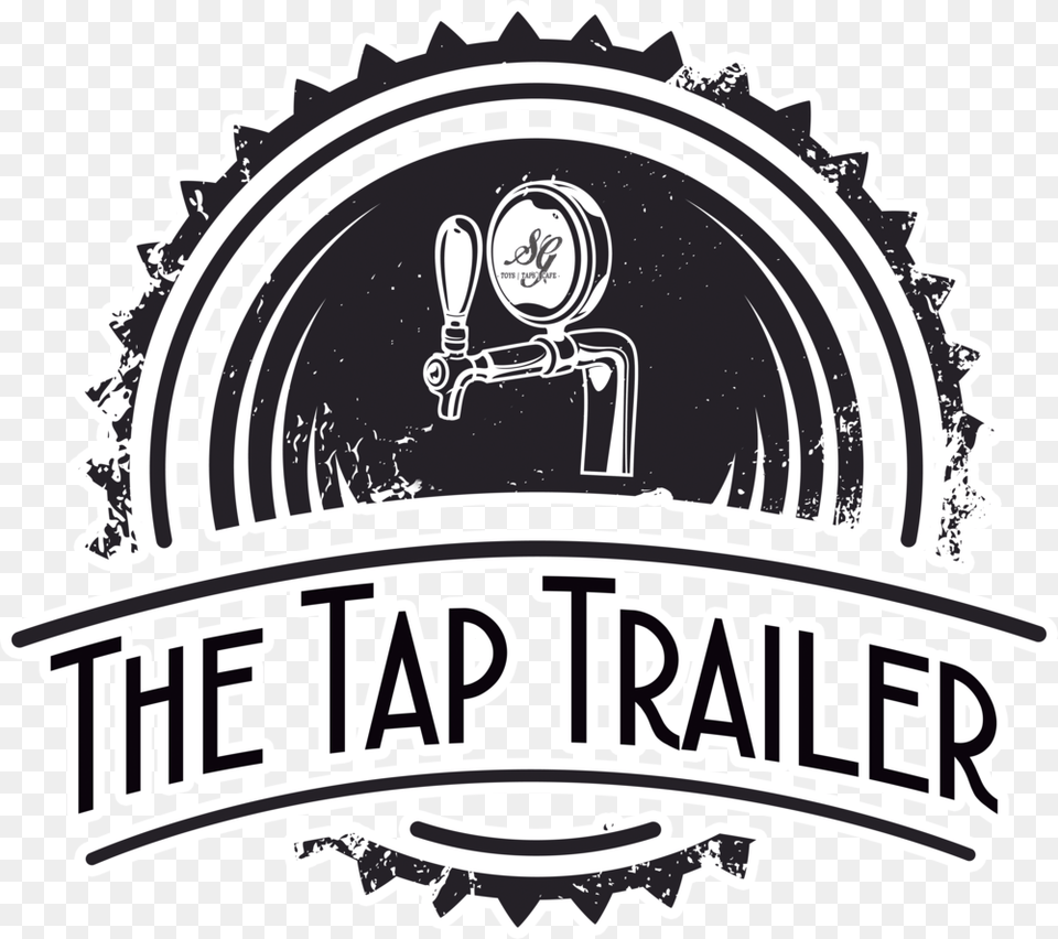 The Tap Trailer Logo White Outline Vintage Coffee House Logo, Factory, Architecture, Building, Symbol Png