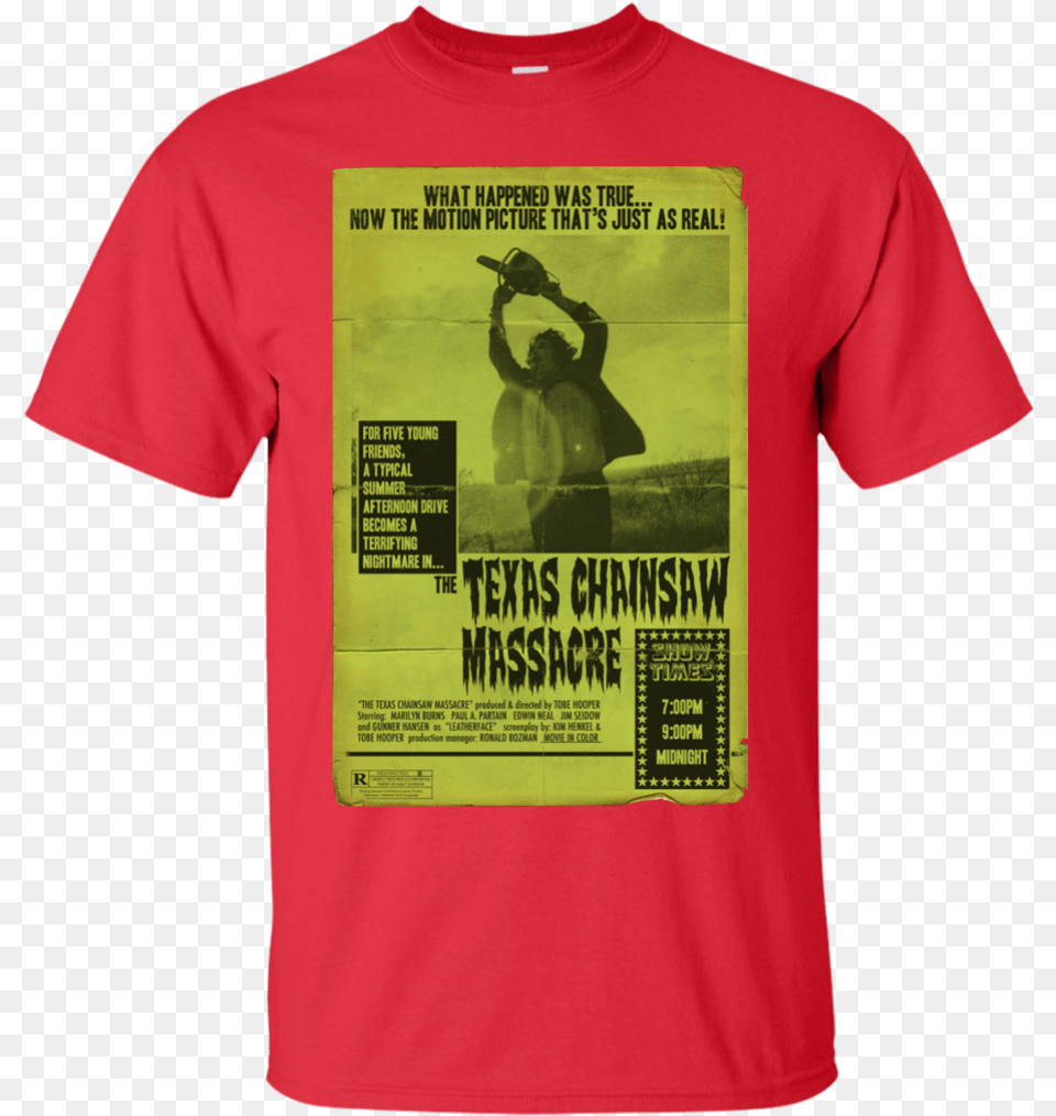 The Texas Chainsaw Massacre Movie Poster Tee T Shirt Texas Chainsaw Massacre Gunnar Hansen, Clothing, T-shirt, Adult, Bride Free Png