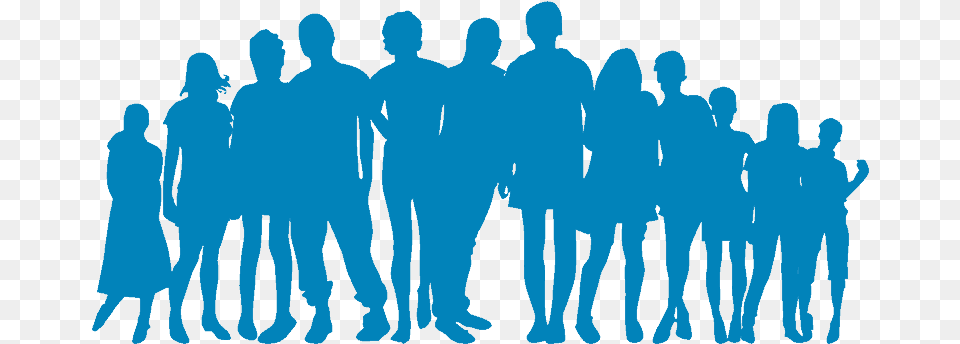 The Thing Cartoon Extended Family Full Size Crowd Of People Silhouette, Person, Adult, Male, Man Png Image