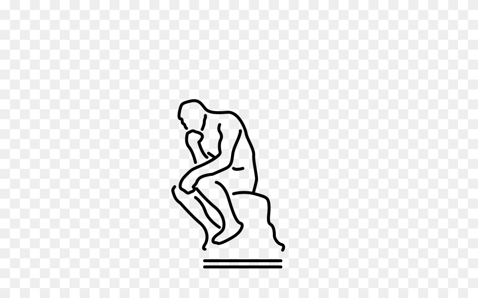 The Thinker Rubber Stamp Stampmore, Gray Free Transparent Png