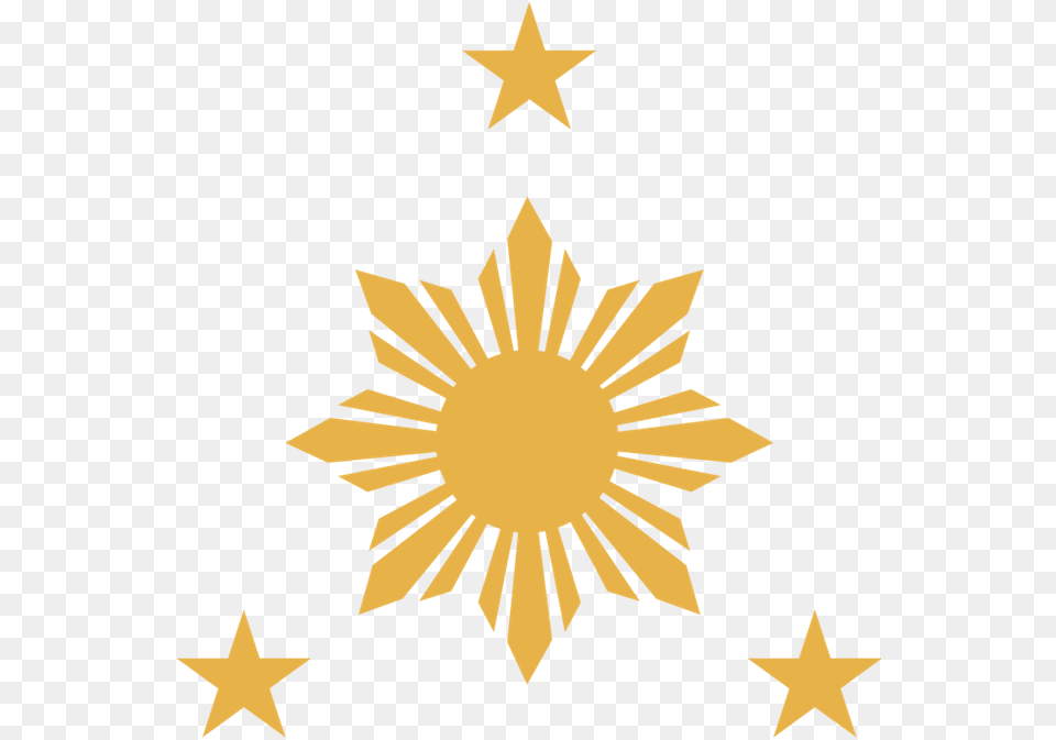 The Three Star And The Sun Stars In Philippine Flag, Star Symbol, Symbol, Person, Leaf Png