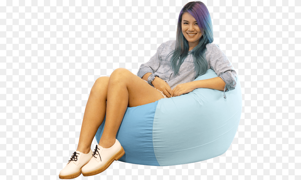 The Toonacan Bean Bag Macaron Series Bean Bag, Adult, Person, Furniture, Woman Free Png