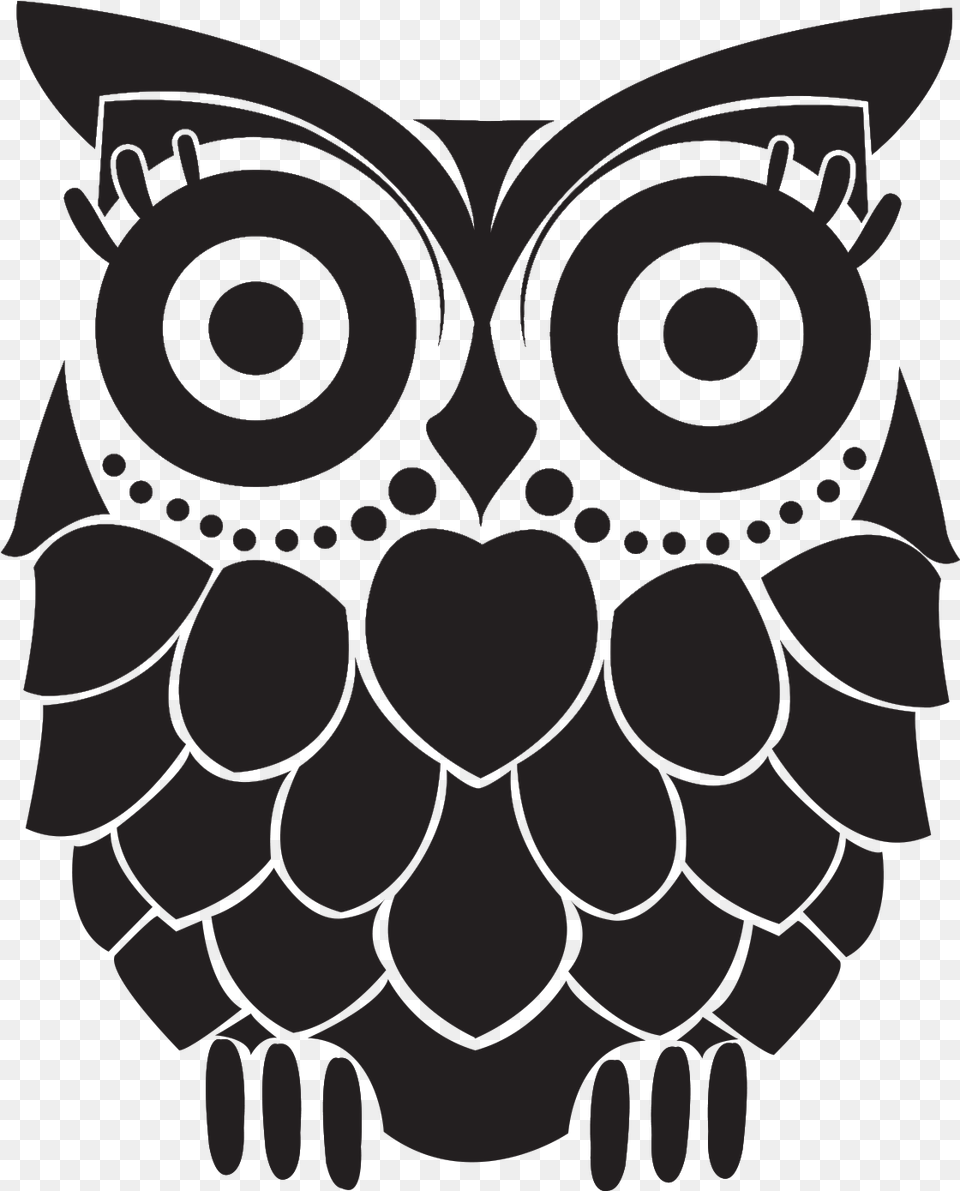 The Trendy Owl Black And White Owl, Art, Doodle, Drawing, Graphics Free Png
