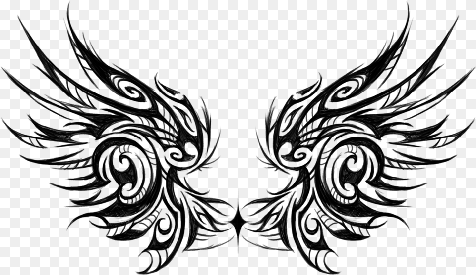 The Tribal Wings As Png39s From This Post Illustration, Gray Free Png