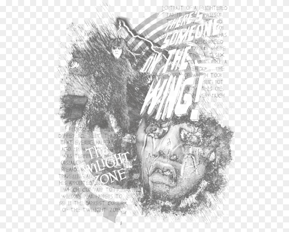 The Twilight Zone Someone On The Wing Men S Heather Sketch, Advertisement, Poster, Book, Publication Free Png