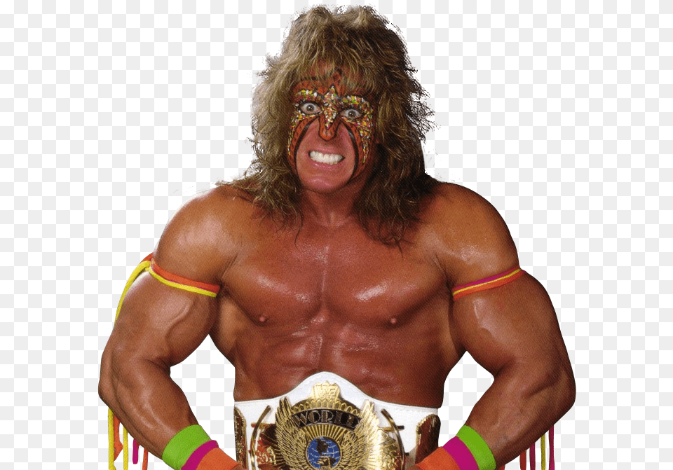 The Ultimate Warrior Photos Ultimate Warrior Wwe Champion, Adult, Male, Man, Person Png Image