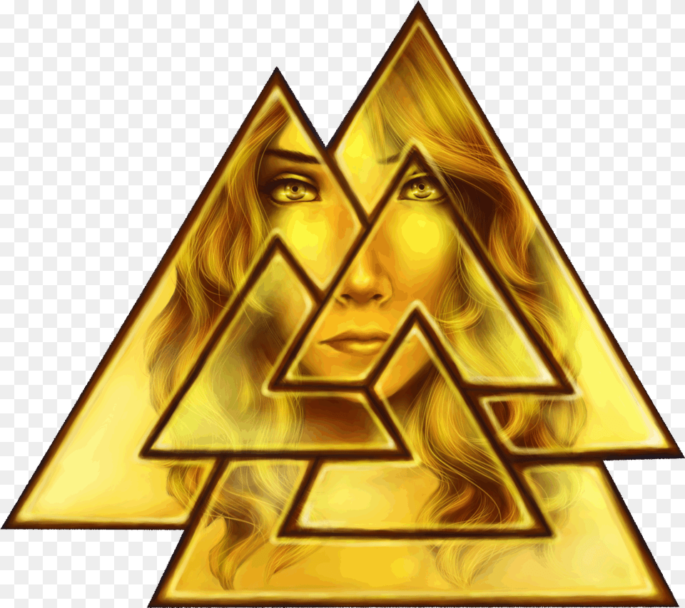 The Unbinding Of Fenrir Or He S Symbol Clipart Valhalla Rune, Gold, Triangle, Adult, Female Free Png Download