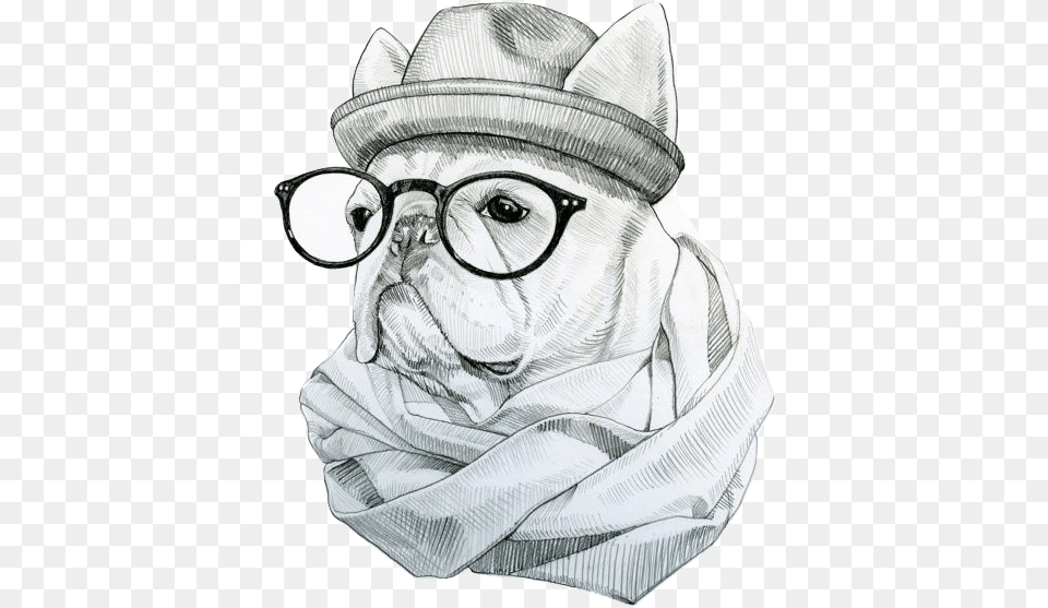 The Underdog Hipster Dog Drawing, Art, Adult, Male, Man Png Image