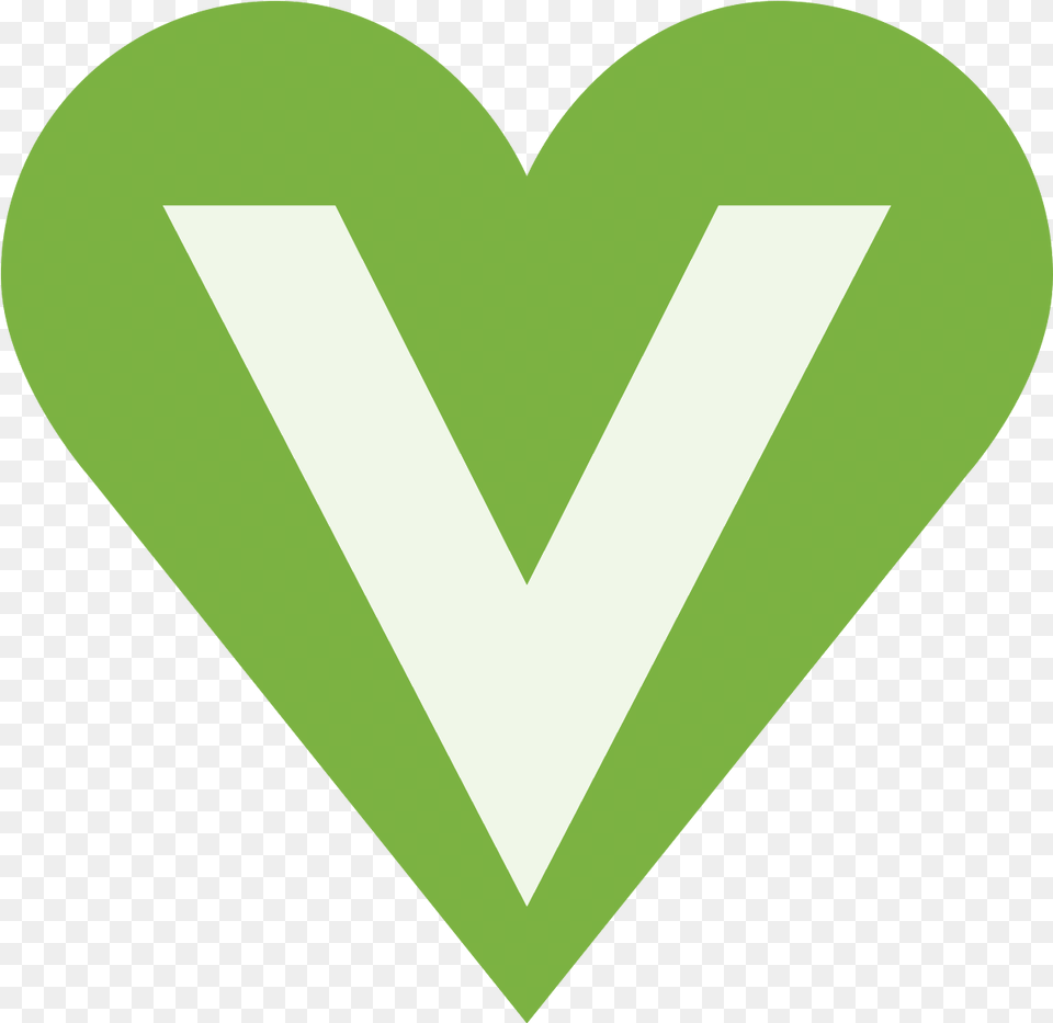 The Universal Sign For Vegans A Heart With Letter Vegan Sign Transparent, Green Png