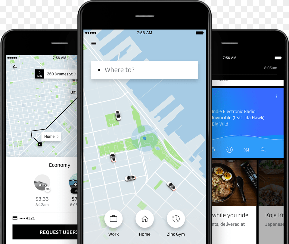 The Updated Uber App Will Make Suggestions About Where Uber App Design, Electronics, Mobile Phone, Phone, Remote Control Free Transparent Png