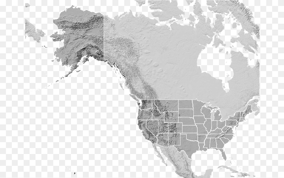 The Us With Alaska And Hawaii In Mercator A Bad Map Relief Map North America, Chart, Plot, Atlas, Diagram Free Png