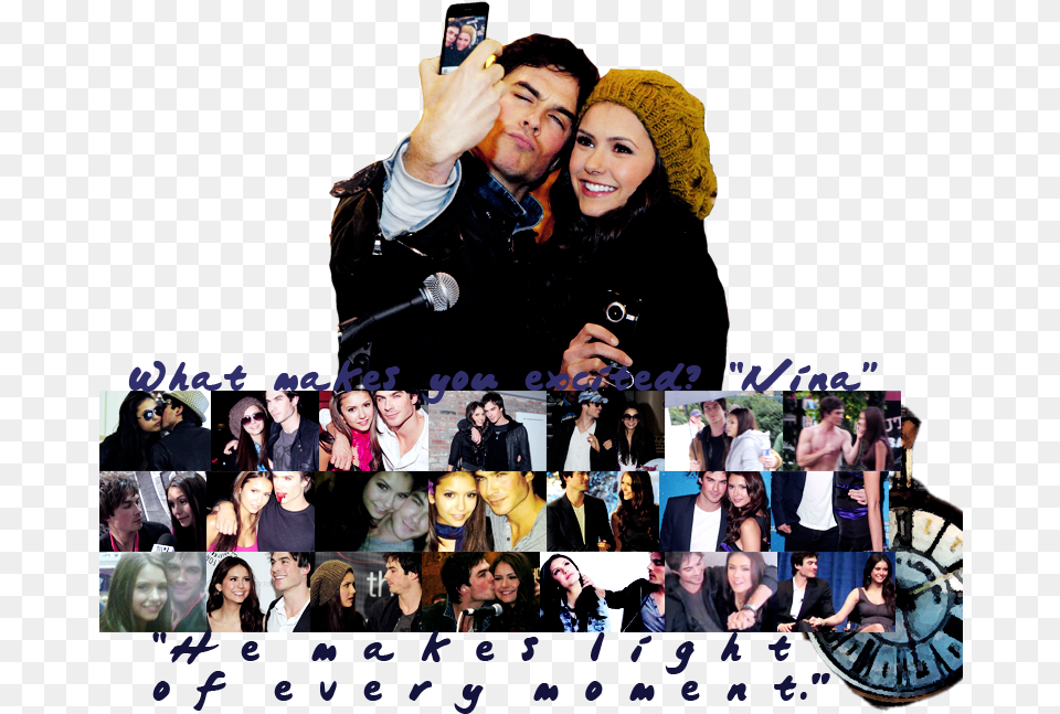 The Vampire Diaries Ian Somerhalder And Nina Dobrev, Adult, Person, Woman, Female Png Image