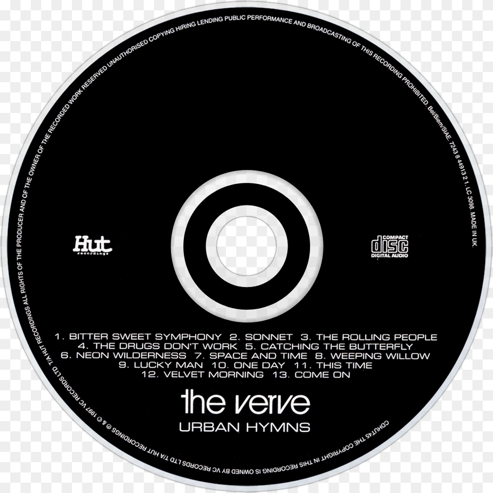 The Verve Urban Hymns Cd Disc Image Case 39 Movie, Disk, Dvd Free Png