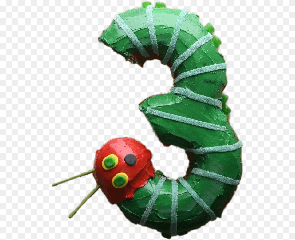 The Very Hungry Caterpillar Number 3 Cake Clip Arts Hungry Caterpillar Cake, Animal, Invertebrate, Worm Free Png