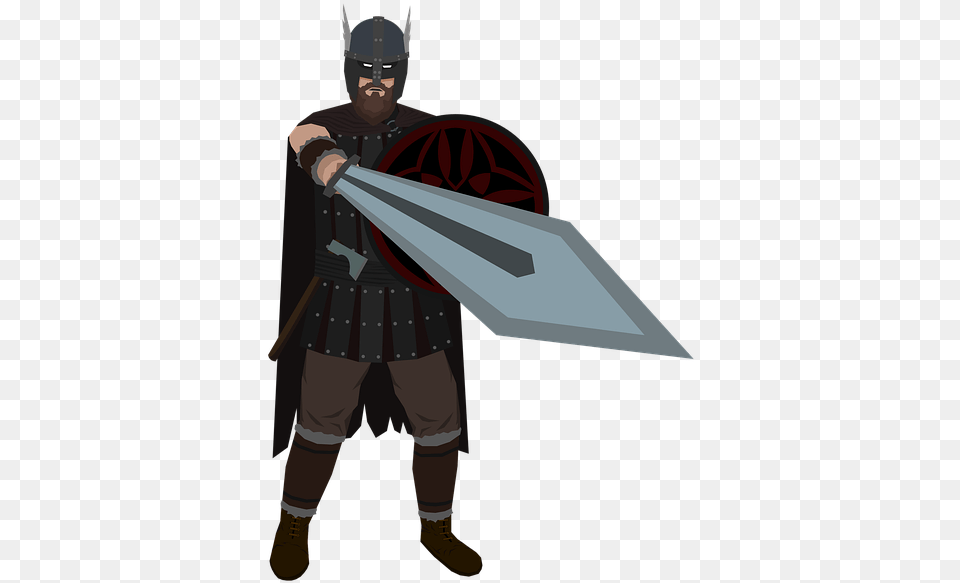 The Vikings Sword Fight Armor Shield Warrior Cape, Person, Face, Head Png Image