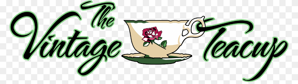 The Vintage Teacup Hire Company, Green, Cup, Text Png Image