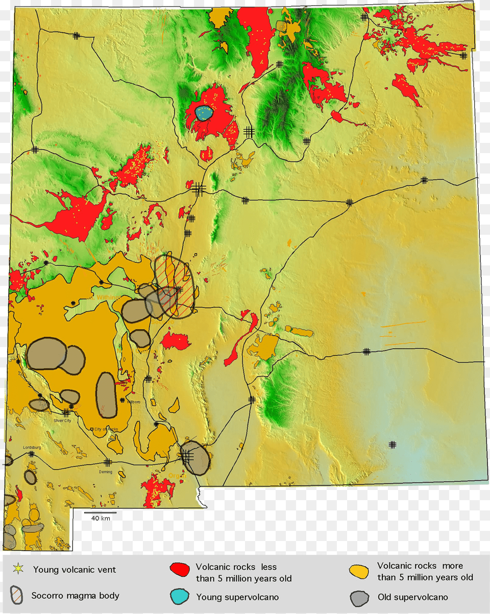 The Volcanoes Of New Mexico Museum Natural Volcanes En New Mexico, Chart, Plot, Map, Atlas Png Image