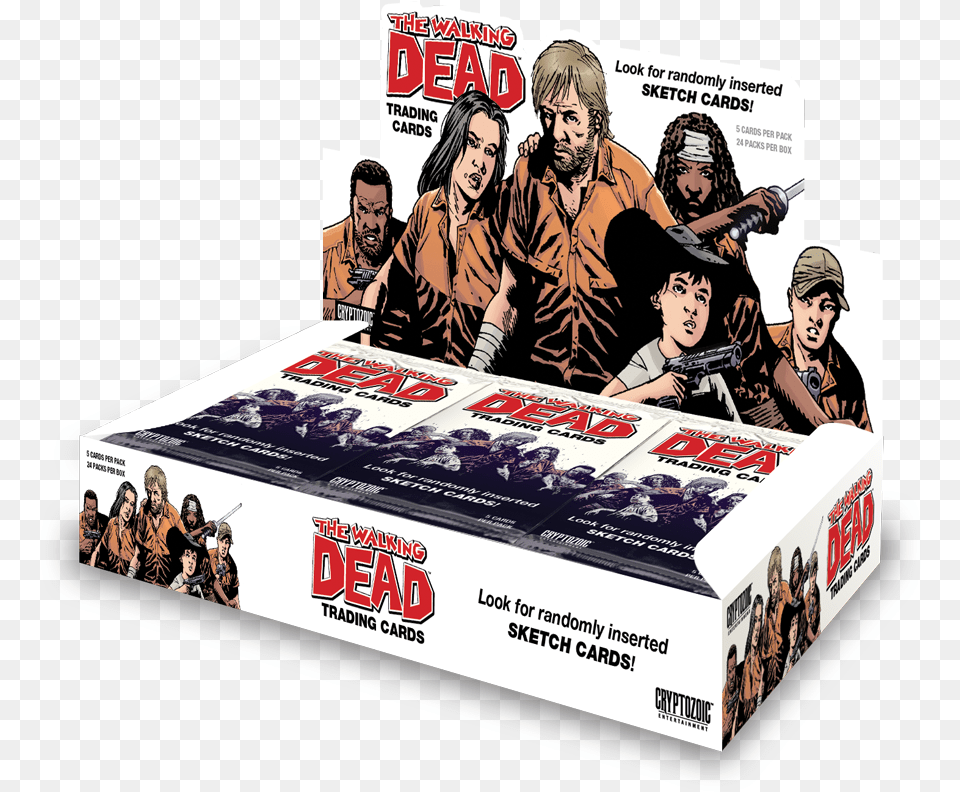 The Walking Dead Comic Book Trading Cards Walking Dead Comic Case, Comics, Publication, Adult, Person Png Image