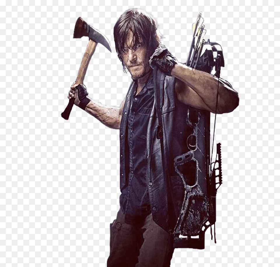 The Walking Dead Daryl Daryl The Walking Dead, Weapon, Axe, Clothing, Coat Png Image