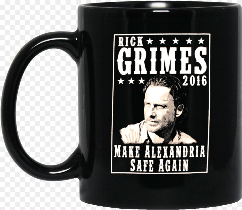The Walking Dead Mug Rick Grimes Make Alexandria Safe Seagulls Stop It Now Mug, Adult, Man, Male, Person Free Png Download