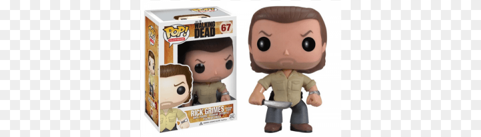 The Walking Dead Pop Walking Dead Rick, Toy, Baby, Person, Plush Free Png