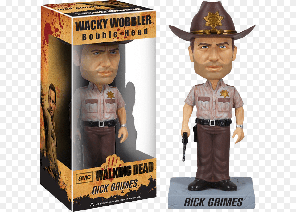 The Walking Dead Rick Grimes Bobble Head, Clothing, Hat, Boy, Child Png Image