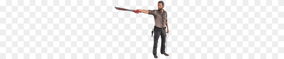 The Walking Dead Rick Resin Bobble Head, Sword, Weapon, Adult, Male Png Image