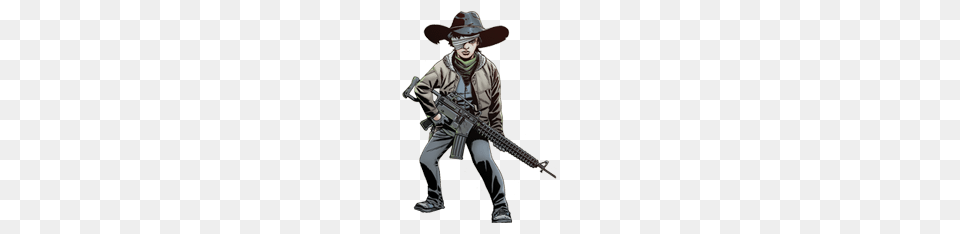 The Walking Dead Sticker, Clothing, Hat, Person, Firearm Free Png