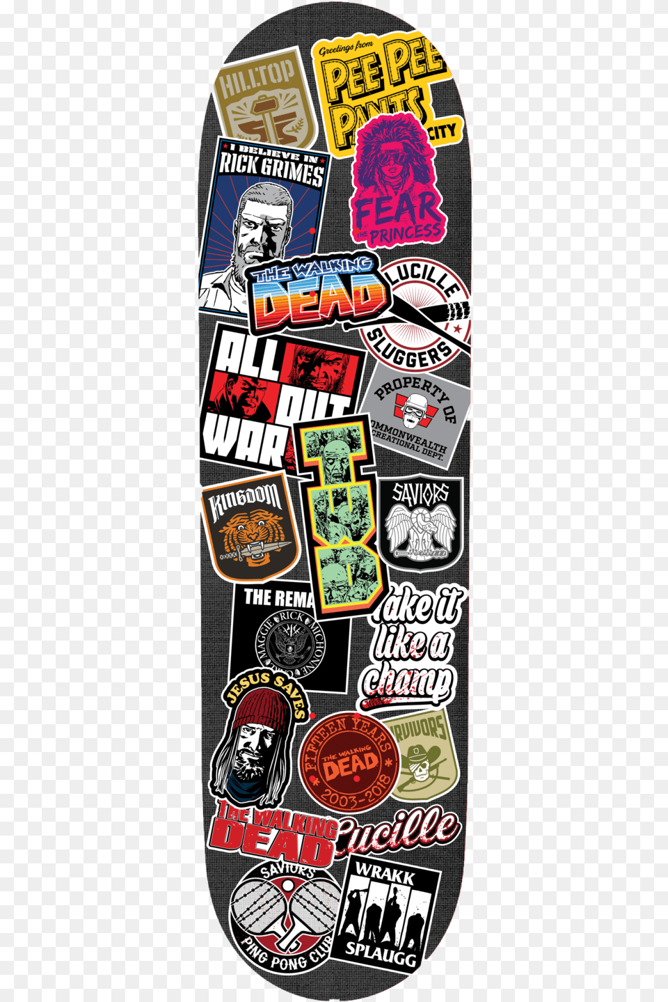 The Walking Dead Stickers On Skate Deck, Advertisement, Sticker, Poster, Adult Png